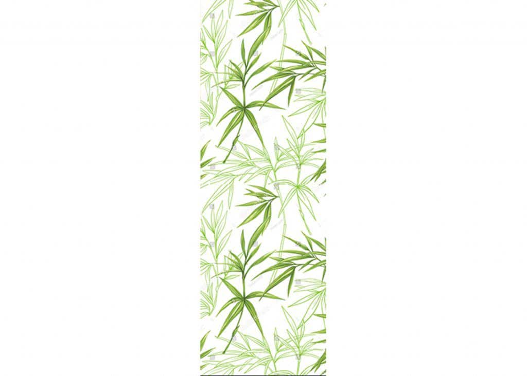 Bamboo Leaves Green White Modern Wall Mural, 35 in. X 106 in. (90cm X 270cm)