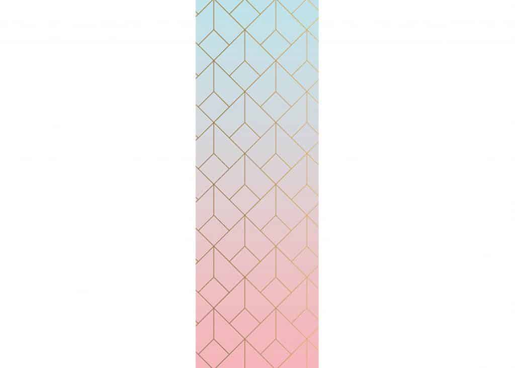 Shapes Teal Pink Geometric Wall Mural, 35 in. X 106 in. (90cm X 270cm)