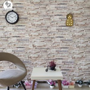 3D Wall Panels Brick Effect - Cladding, Beige Pink Brown Stone Look Wall Paneling, Styrofoam Facing for Living room, Kitchen, Bathroom, Balcony, Bedroom, Set of 14, Covers 36.4 sq ft
