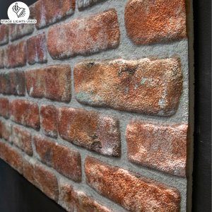 3D Wall Panels Brick Effect - Cladding, Red Brown Stone Look Wall Paneling, Styrofoam Facing for Living room, Kitchen, Bathroom, Balcony, Bedroom, Set of 10, Covers 53 sq ft