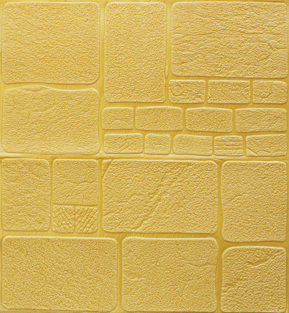 3D Wall Panels – Peel and Stick Wall Sticker, Modern Faux Stone Tile Yellow Self Adhesive Foam Wall Paneling for Interior Wall Decor, 27.6 in X 27.6 in, Covers 5.29 sq. ft.