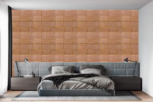 3D Wall Panels - Peel and Stick Wall Sticker, Modern Faux Brick Bronze Self Adhesive Foam Wall Paneling for Interior Wall Decor, 27.6 in X 27.6 in, Covers 5.29 sq. ft. - Single