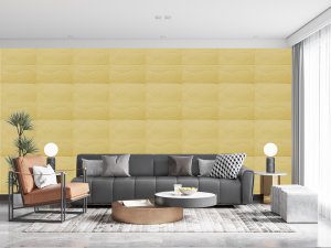 3D Wall Panels - Peel and Stick Wall Sticker, Modern Faux Stone Yellow Self Adhesive Foam Wall Paneling for Interior Wall Decor, 27.6 in X 27.6 in, Covers 5.29 sq. ft. - Single