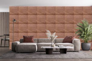 3D Wall Panels - Peel and Stick Wall Sticker, Modern Faux Stone Bronze Self Adhesive Foam Wall Paneling for Interior Wall Decor, 27.6 in X 27.6 in, Covers 5.29 sq. ft.