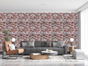 3D Wall Panels - Peel and Stick Wall Sticker, Retro Faux Brick White Red Brown Self Adhesive Foam Wall Paneling for Interior Wall Decor, 27.6 in X 30.3 in, Covers 5.75 sq. ft. - Single