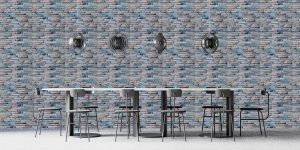 3D Wall Panels - Peel and Stick Wall Sticker, Traditional Faux Brick Blue Brown Beige Self Adhesive Foam Wall Paneling for Interior Wall Decor, 27.6 in X 30.3 in, Covers 5.75 sq. ft.