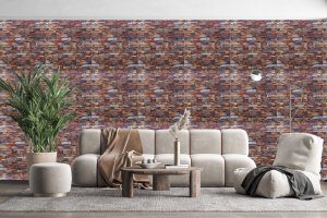 3D Wall Panels - Peel and Stick Wall Sticker, Contemporary Faux Stone Brown Grey Self Adhesive Foam Wall Paneling for Interior Wall Decor, 27.6 in X 30.3 in, Covers 5.75 sq. ft.