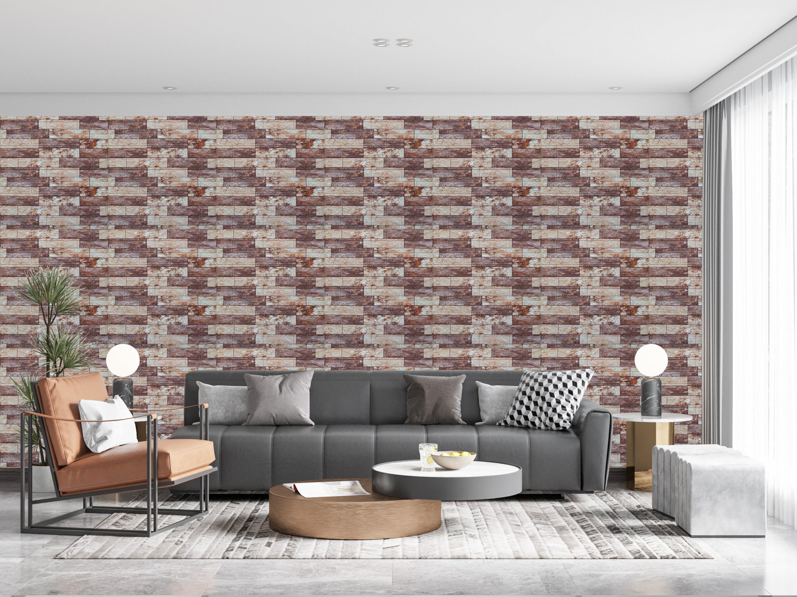 Wallpapers Faux Foam Bricks 3D Wall Panels Peel And Stick For