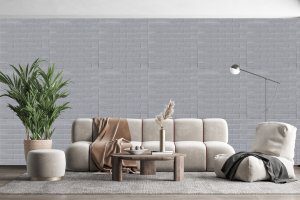 3D Wall Panels - Peel and Stick Wall Sticker, Industrial Faux Brick Silver Self Adhesive Foam Wall Paneling for Interior Wall Decor, 27.6 in X 27.6 in, Covers 5.29 sq. ft. - Single