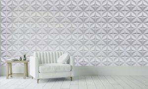3D Wall Panels - Modern Diamond Paintable White PVC Wall Paneling for Interior Wall Decor, 19.7 in x 19.7 in, Covers 2.7 sq. ft.