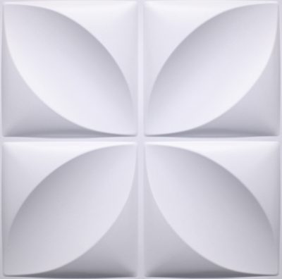 3D Wall Panels - Modern Wainscot Paintable White PVC Wall Paneling for Interior Wall Decor, 19.7 in x 19.7 in, Covers 2.7 sq. ft. - Single