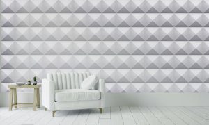 3D Wall Panels - Modern Diamond Paintable White PVC Wall Paneling for Interior Wall Decor, 19.7 in x 19.7 in, Covers 2.7 sq. ft. - Single