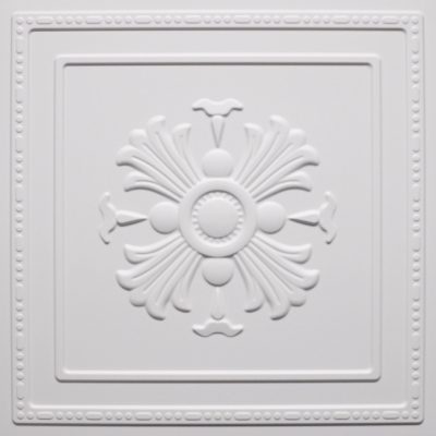 3D Wall Panels - Modern Floral Paintable White PVC Wall Paneling for Interior Wall Decor, 19.7 in x 19.7 in, Covers 2.7 sq. ft. - Single