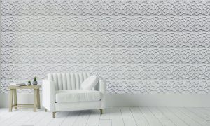 3D Wall Panels - Modern Brick Paintable White PVC Wall Paneling for Interior Wall Decor, 19.7 in x 19.7 in, Covers 2.7 sq. ft. - Single