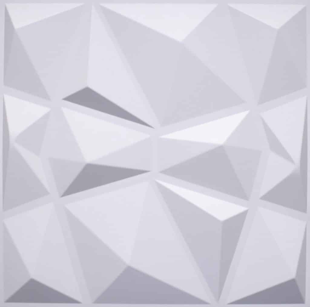 3D Wall Panels – Contemporary Diamond Paintable White PVC Wall Paneling for Interior Wall Decor, 19.7 in x 19.7 in, Covers 2.7 sq. ft.