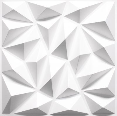 3D Wall Panels - Geometric Diamond Paintable White PVC Wall Paneling for Interior Wall Decor, 19.7 in x 19.7 in, Covers 2.7 sq. ft.