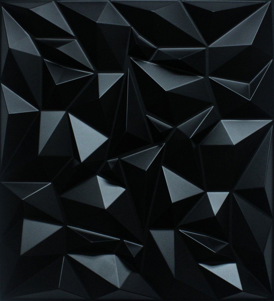 3D Wall Panels – Geometric Diamond Paintable Black PVC Wall Paneling for Interior Wall Decor, 19.7 in x 19.7 in, Covers 2.7 sq. ft.