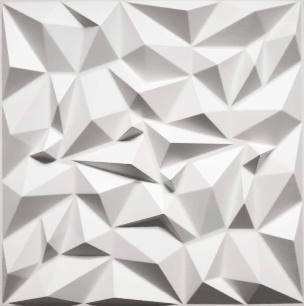 3D Wall Panels – Geometric Diamond Paintable White PVC Wall Paneling for Interior Wall Decor, 19.7 in x 19.7 in, Covers 2.7 sq. ft.