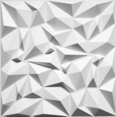 3D Wall Panels - Geometric Diamond Paintable White PVC Wall Paneling for Interior Wall Decor, 19.7 in x 19.7 in, Covers 2.7 sq. ft. - Single