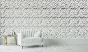 3D Wall Panels - Geometric Diamond Paintable White PVC Wall Paneling for Interior Wall Decor, 19.7 in x 19.7 in, Covers 2.7 sq. ft. - Single