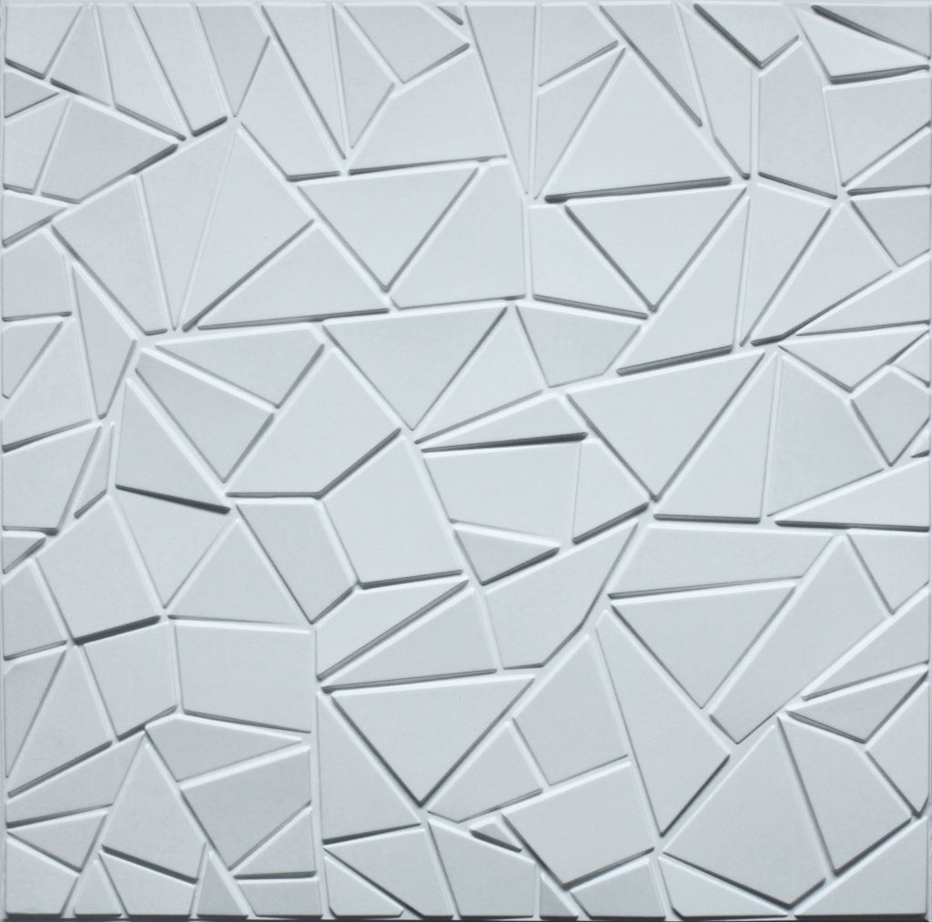 3D Wall Panels – Modern Broken Tile Paintable White PVC Wall Paneling for Interior Wall Decor, 19.7 in x 19.7 in, Covers 2.7 sq. ft.