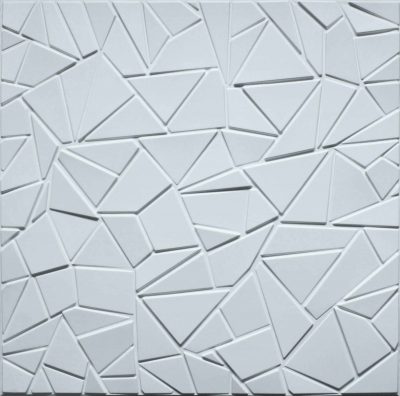 3D Wall Panels - Modern Broken Tile Paintable White PVC Wall Paneling for Interior Wall Decor, 19.7 in x 19.7 in, Covers 2.7 sq. ft. - Single