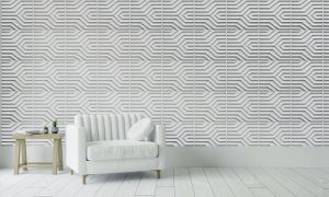 3D Wall Panels - Modern Stripes Paintable White PVC Wall Paneling for Interior Wall Decor, 19.7 in x 19.7 in, Covers 2.7 sq. ft.