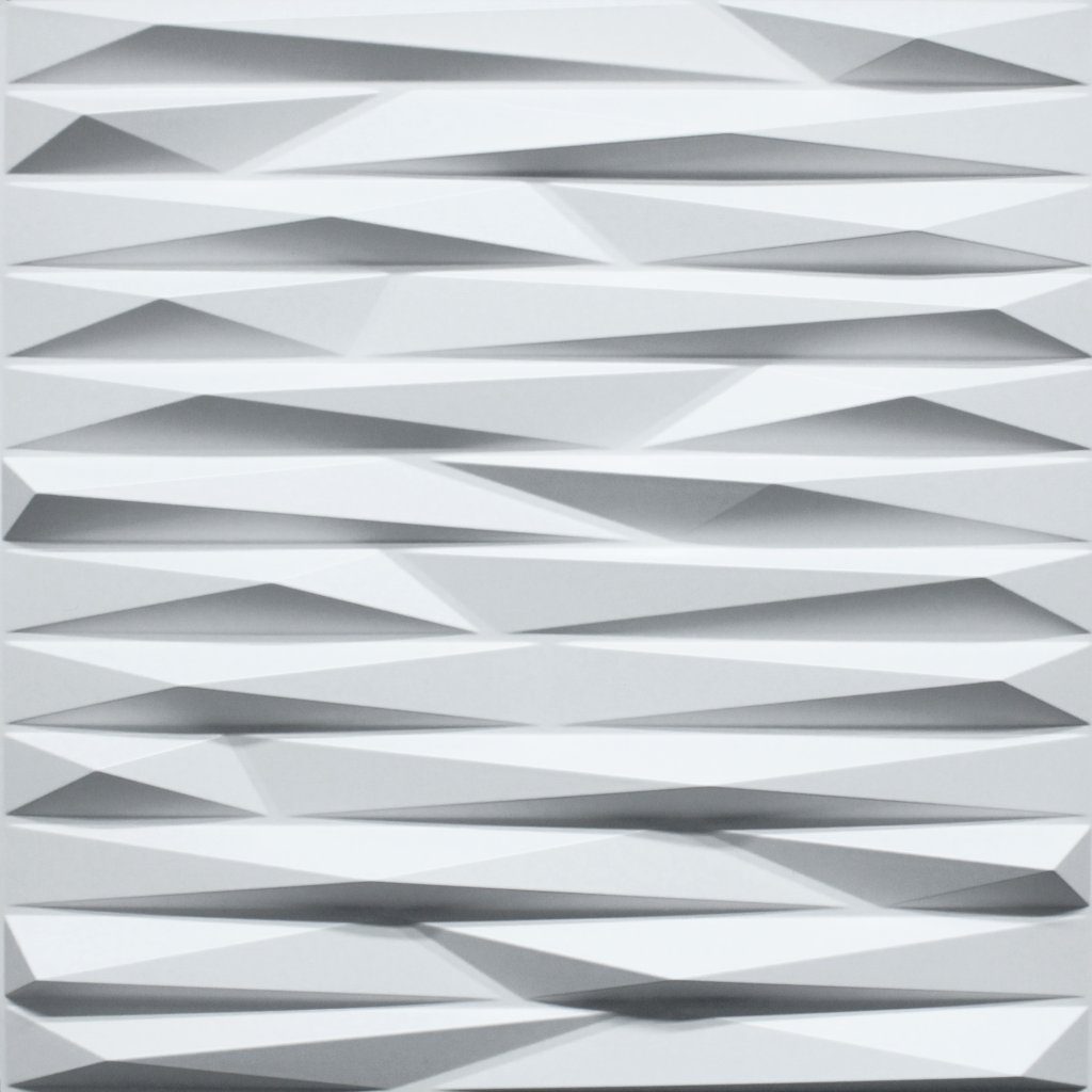 3D Wall Panels – Modern Wave Board Paintable White PVC Wall Paneling for Interior Wall Decor, 19.7 in x 19.7 in, Covers 2.7 sq. ft.