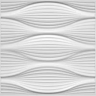 3D Wall Panels - Industrial Wave Paintable White PVC Wall Paneling for Interior Wall Decor, 19.7 in x 19.7 in, Covers 2.7 sq. ft. - Single