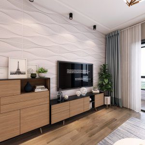 3D Wall Panels - Industrial Wave Paintable White PVC Wall Paneling for Interior Wall Decor, 19.7 in x 19.7 in, Covers 2.7 sq. ft.