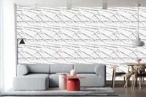 3D Wall Panels - Modern Trusan Paintable White PVC Wall Paneling for Interior Wall Decor, 19.7 in x 19.7 in, Covers 2.7 sq. ft. - Single