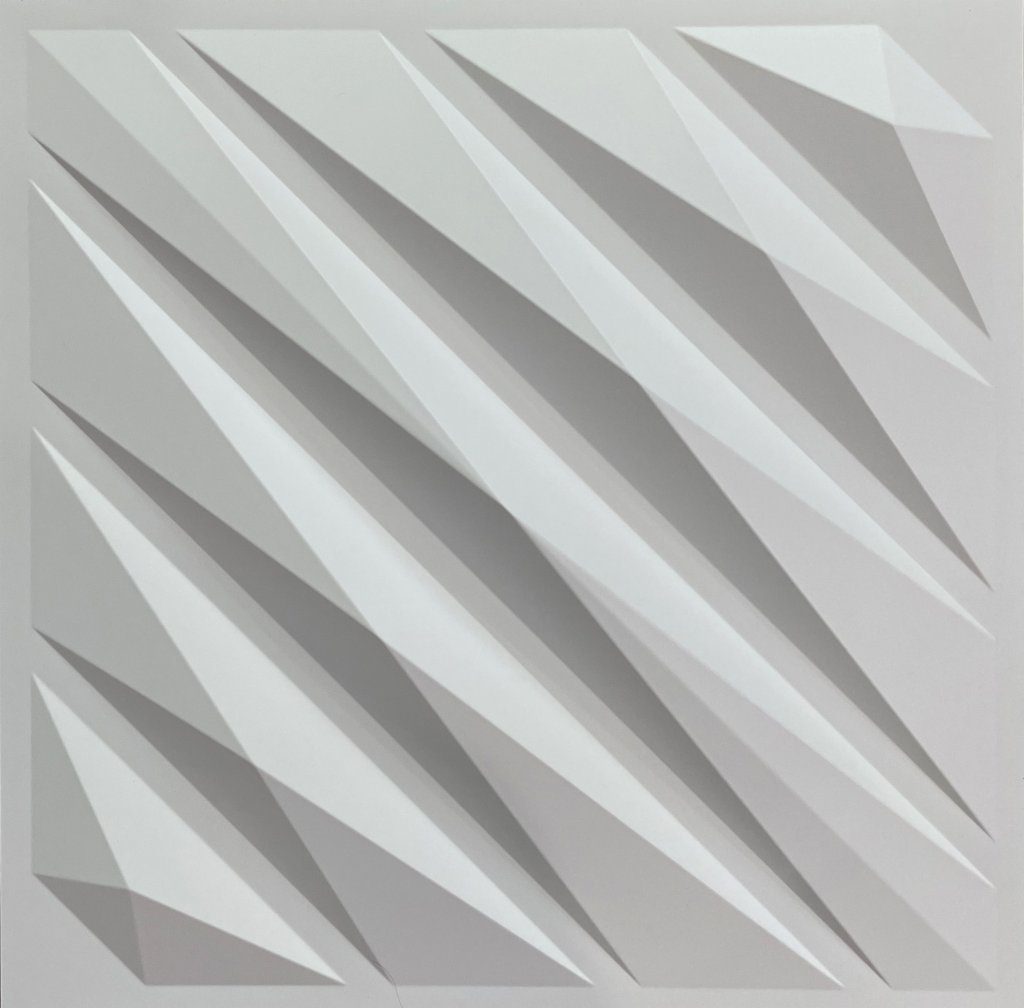 3D Wall Panels – Modern Abstract Paintable White PVC Wall Paneling for Interior Wall Decor, 19.7 in x 19.7 in, Covers 2.7 sq. ft.