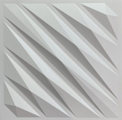 3D Wall Panels - Modern Abstract Paintable White PVC Wall Paneling for Interior Wall Decor, 19.7 in x 19.7 in, Covers 2.7 sq. ft. - Single