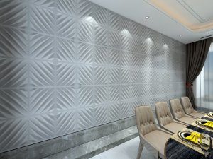 3D Wall Panels - Modern Abstract Paintable White PVC Wall Paneling for Interior Wall Decor, 19.7 in x 19.7 in, Covers 2.7 sq. ft.