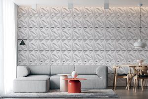 3D Wall Panels - Modern Diamond Paintable White PVC Wall Paneling for Interior Wall Decor, 19.7 in x 19.7 in, Covers 2.7 sq. ft. - Single