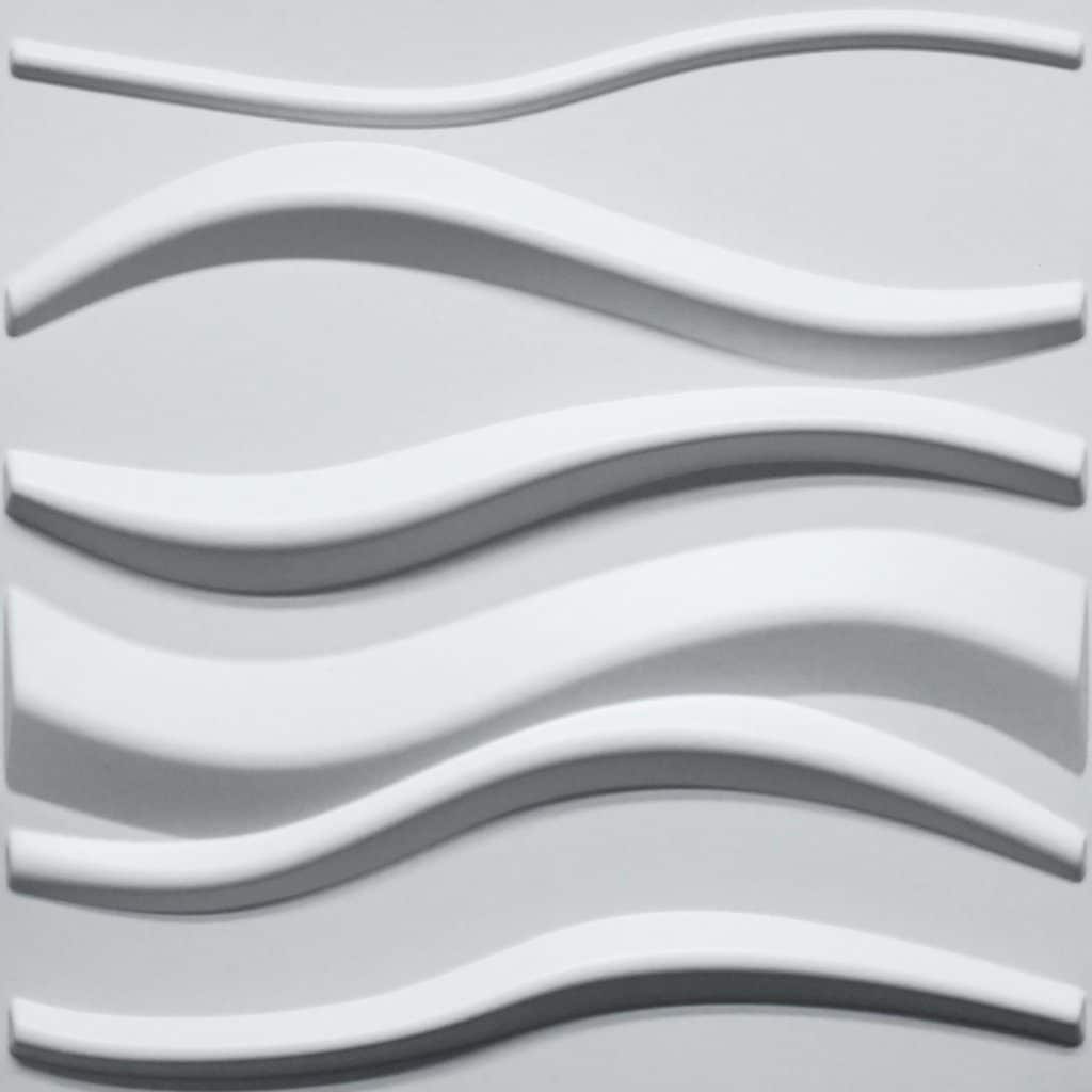 3D Wall Panels – Contemporary Waves Paintable White PVC Wall Paneling for Interior Wall Decor, 19.7 in x 19.7 in, Covers 2.7 sq. ft.