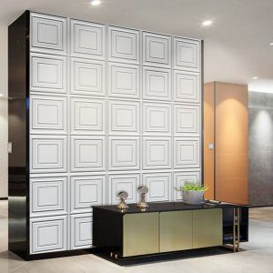 3D Wall Panels - Modern Square Paintable White PVC Wall Paneling for Interior Wall Decor, 19.7 in x 19.7 in, Covers 2.7 sq. ft. - Single
