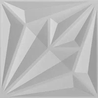 3D Wall Panels - Abstract Diamond Paintable White PVC Wall Paneling for Interior Wall Decor, 19.7 in x 19.7 in, Covers 2.7 sq. ft. - Single