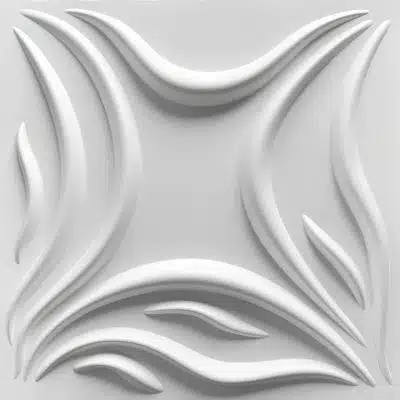 3D Wall Panels - Transitional Abstract Paintable White PVC Wall Paneling for Interior Wall Decor, 19.7 in x 19.7 in, Covers 2.7 sq. ft. - Single