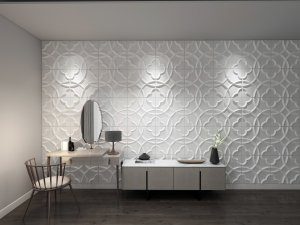 3D Wall Panels - Traditional Shapes Paintable White PVC Wall Paneling for Interior Wall Decor, 19.7 in x 19.7 in, Covers 2.7 sq. ft. - Single