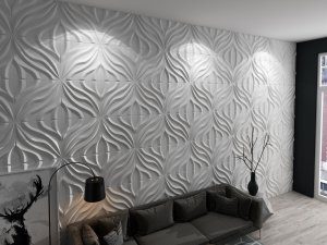 3D Wall Panels - Modern Waves Paintable White PVC Wall Paneling for Interior Wall Decor, 19.7 in x 19.7 in, Covers 2.7 sq. ft.