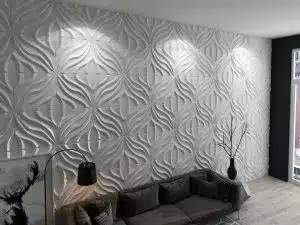 3D Wall Panels - Modern Waves Paintable White PVC Wall Paneling for Interior Wall Decor, 19.7 in x 19.7 in, Covers 2.7 sq. ft. - Single