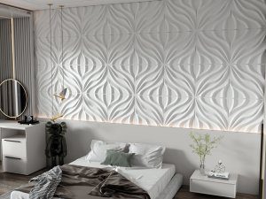 3D Wall Panels - Modern Waves Paintable White PVC Wall Paneling for Interior Wall Decor, 19.7 in x 19.7 in, Covers 2.7 sq. ft.