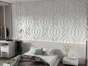 3D Wall Panels - Modern Waves Paintable White PVC Wall Paneling for Interior Wall Decor, 19.7 in x 19.7 in, Covers 2.7 sq. ft. - Single