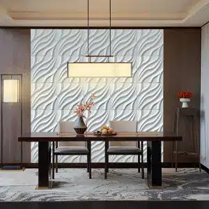 3D Wall Panels - Modern Waves Paintable White PVC Wall Paneling for Interior Wall Decor, 19.7 in x 19.7 in, Covers 2.7 sq. ft. - Single