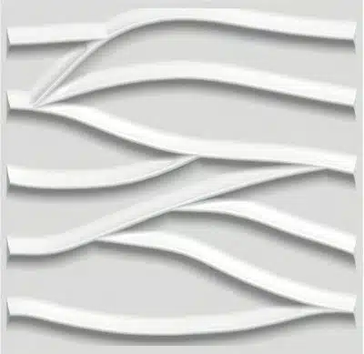 3D Wall Panels - Contemporary Wave Paintable White PVC Wall Paneling for Interior Wall Decor, 19.7 in x 19.7 in, Covers 2.7 sq. ft. - Single