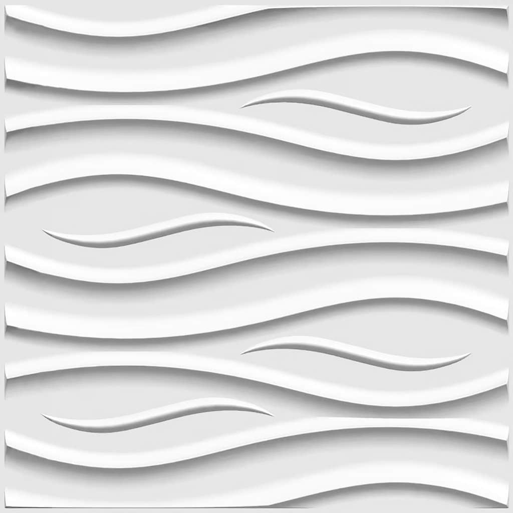 3D Wall Panels – Modern Wave Paintable White PVC Wall Paneling for Interior Wall Decor, 19.7 in x 19.7 in, Covers 2.7 sq. ft.