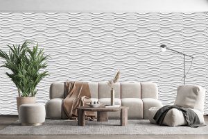 3D Wall Panels - Modern Wave Paintable White PVC Wall Paneling for Interior Wall Decor, 19.7 in x 19.7 in, Covers 2.7 sq. ft.