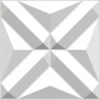 3D Wall Panels - Contemporary Shape Paintable White PVC Wall Paneling for Interior Wall Decor, 19.7 in x 19.7 in, Covers 2.7 sq. ft. - Single