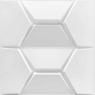 3D Wall Panels - Modern Trapezium Paintable White PVC Wall Paneling for Interior Wall Decor, 19.7 in x 19.7 in, Covers 2.7 sq. ft. - Single